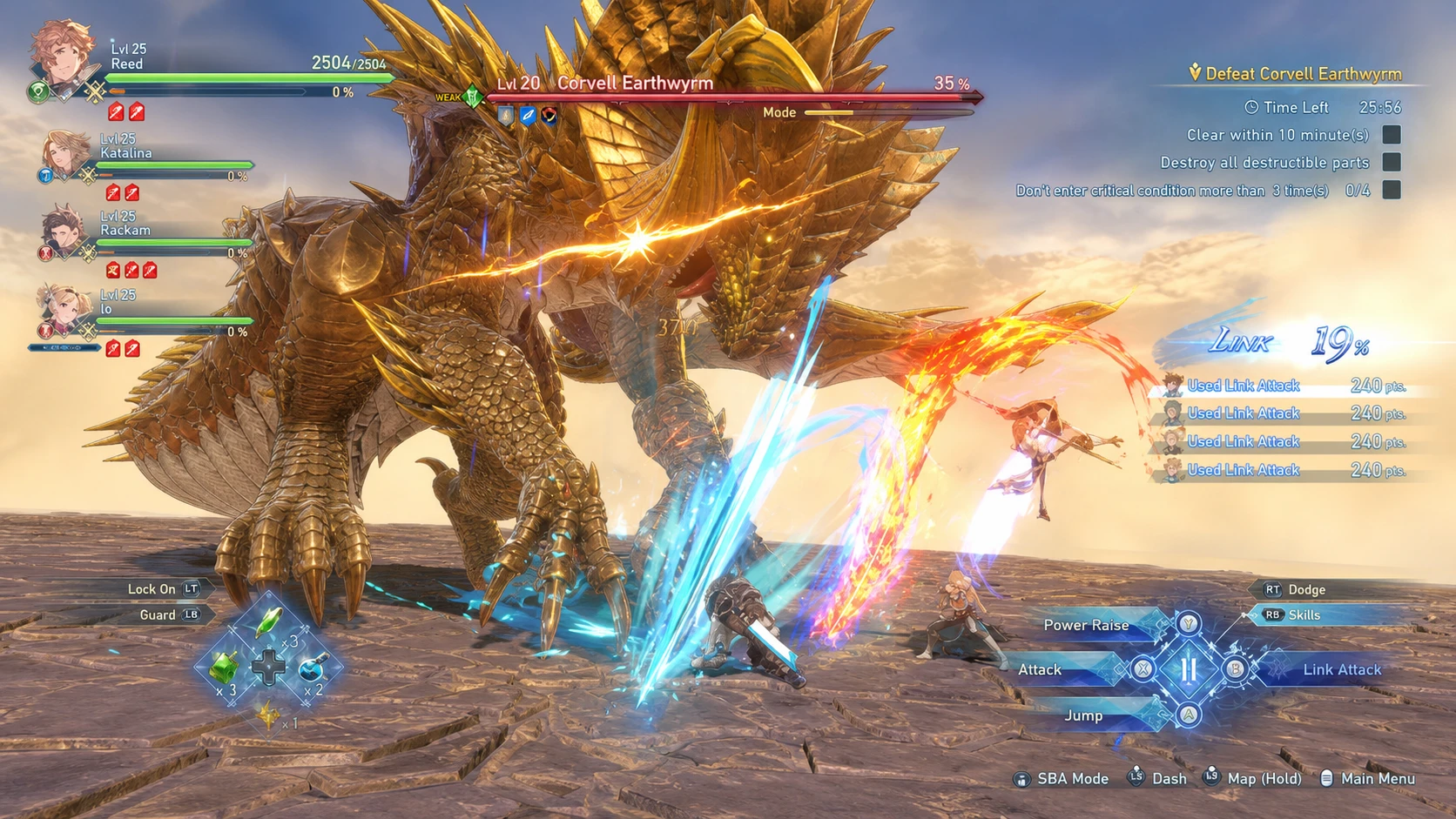 granblue fantasy relink endless ragnarok preview - combat between a human and a huge dragon