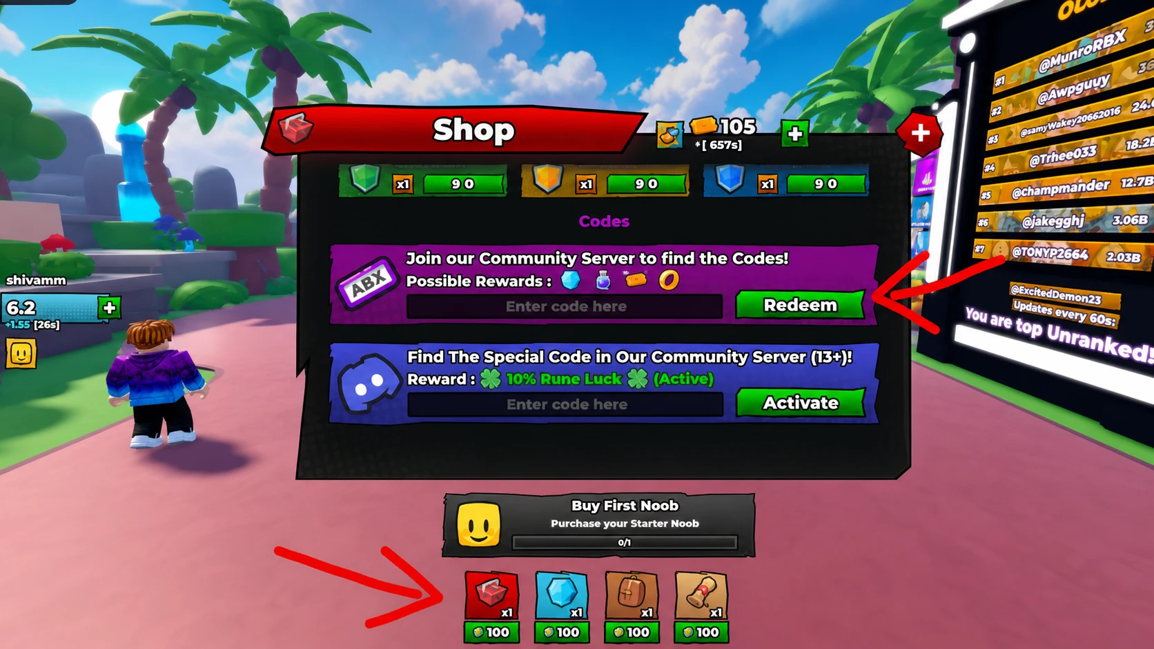 How To Redeem Noob Incremental Codes