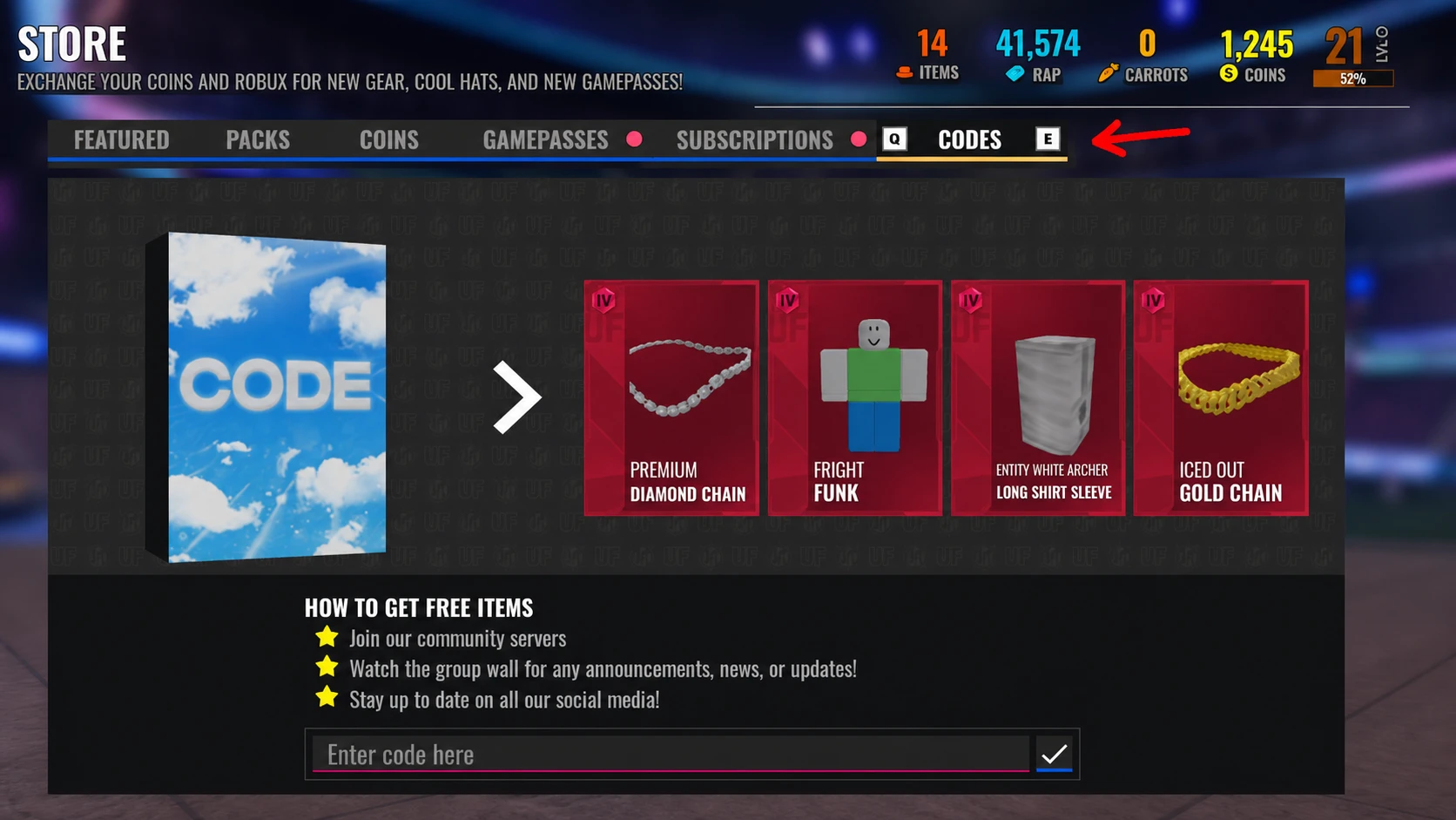 redeem codes for NFL Universe Football
