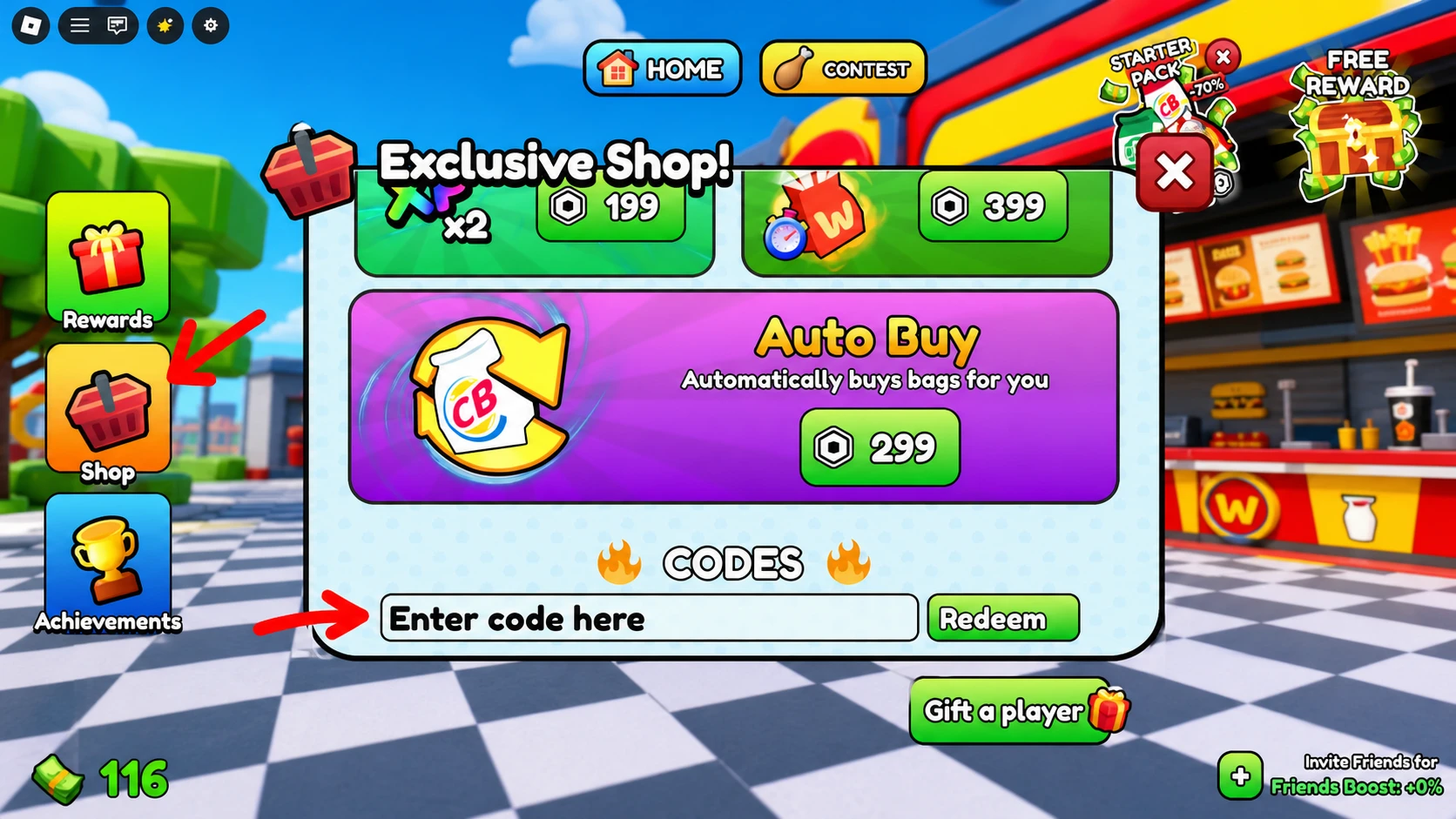 How to Redeem Codes in Open Fast Food Orders
