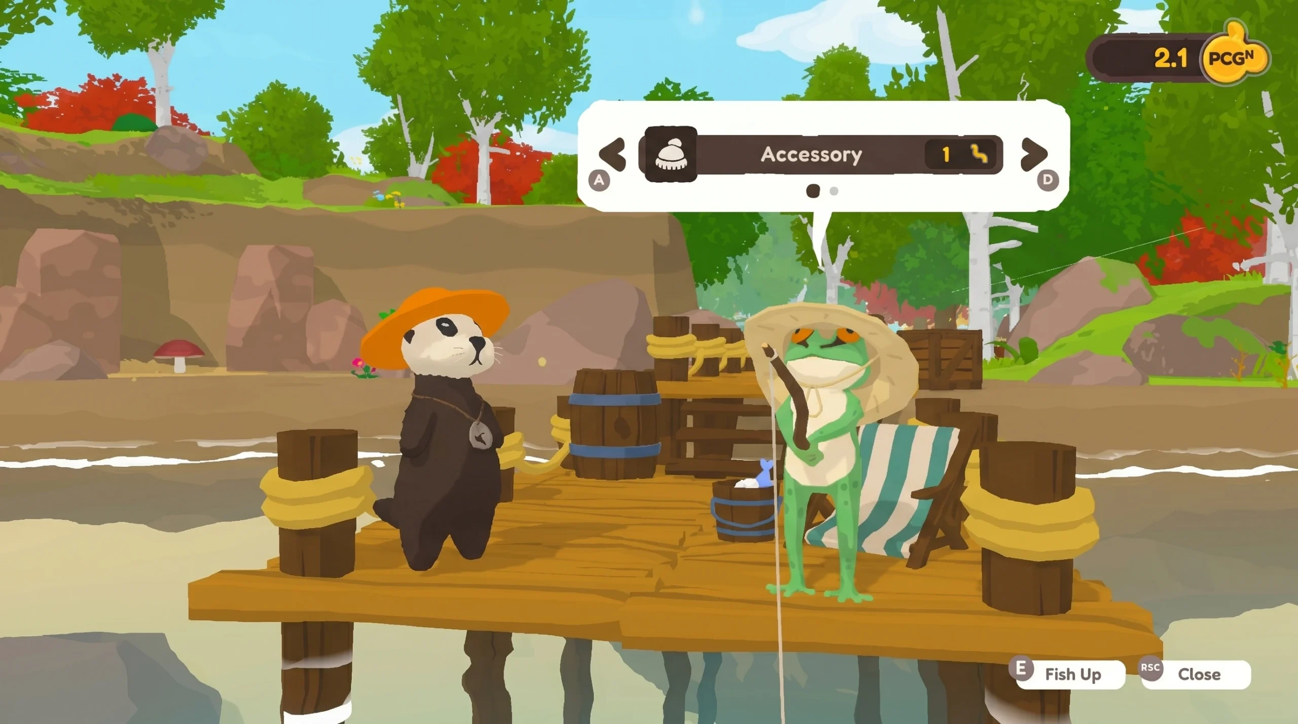Otterly Lost Steam Next Fest Demo: an otter talking to a fishing frog