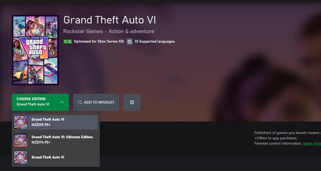 Pre-order GTA 6 on Xbox Store New Zealand