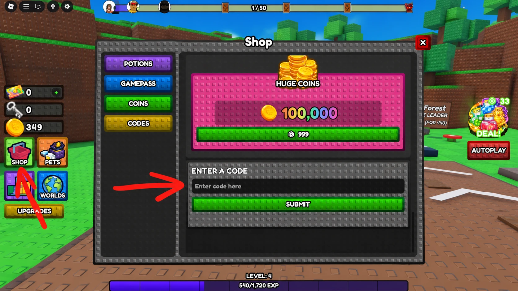 How to Redeem Codes in Punch A Door