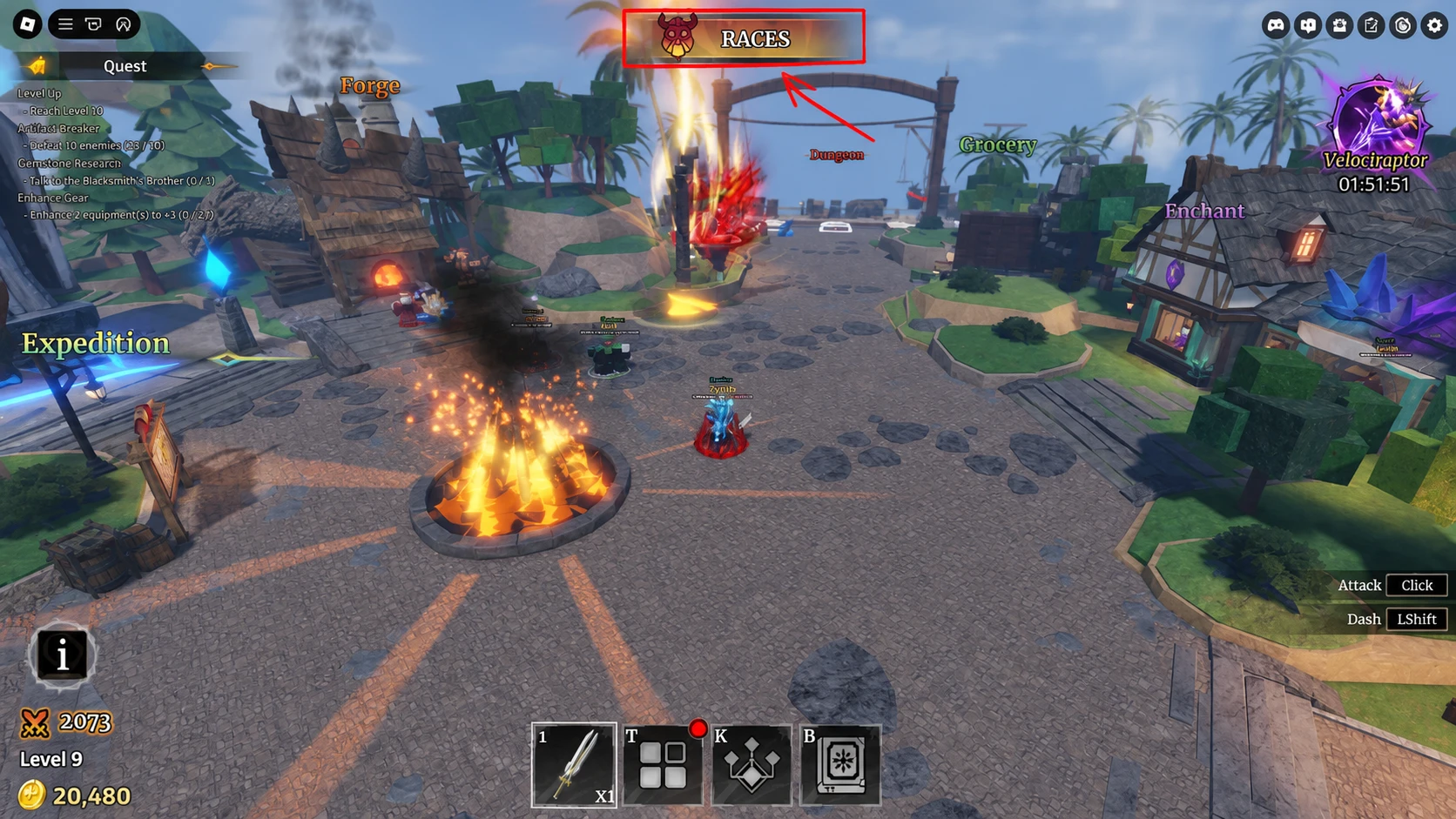 Races Section in Iron Soul: Dungeon Roblox Experience