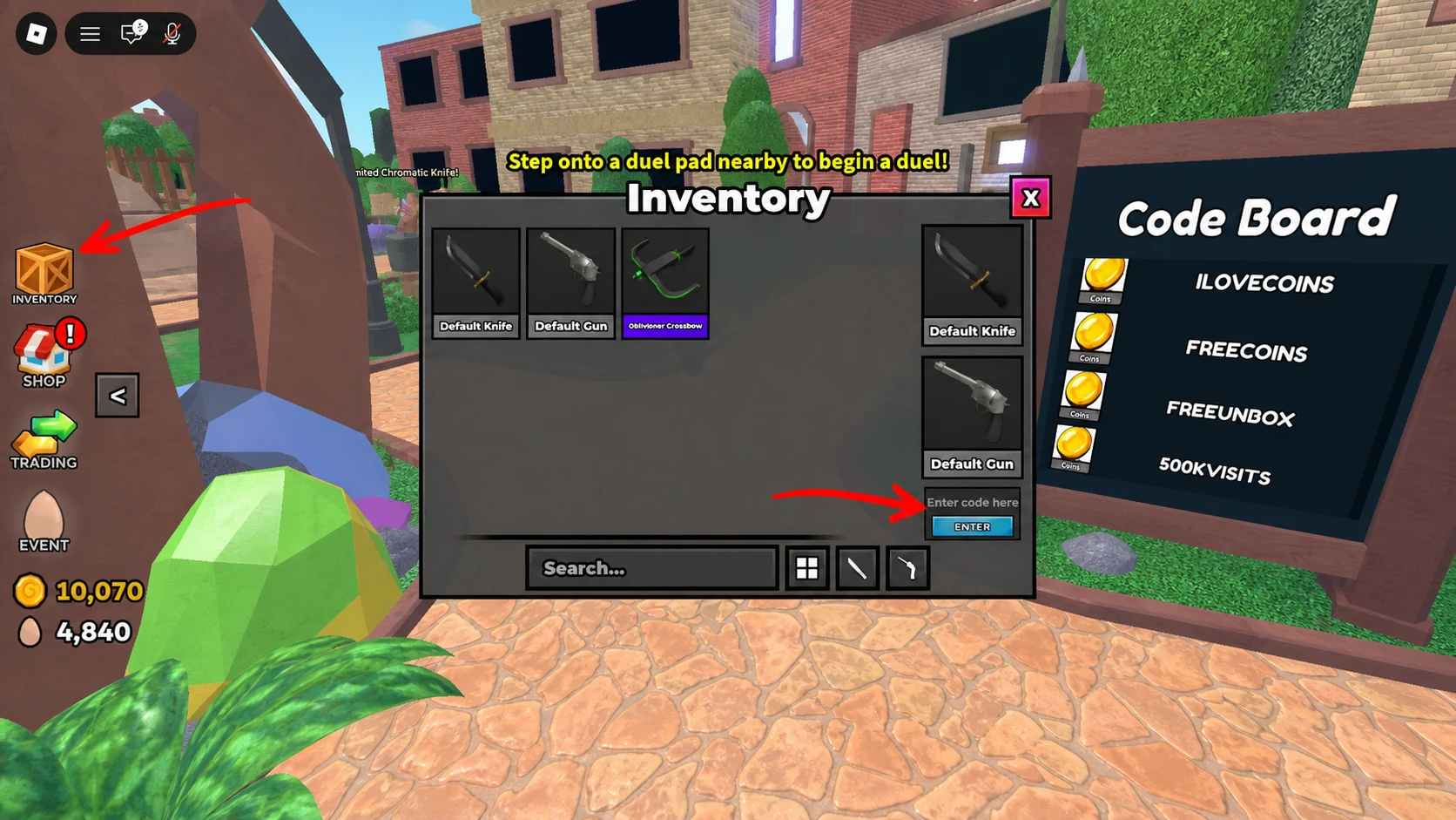 Knife Vs Gun Duels code redemption