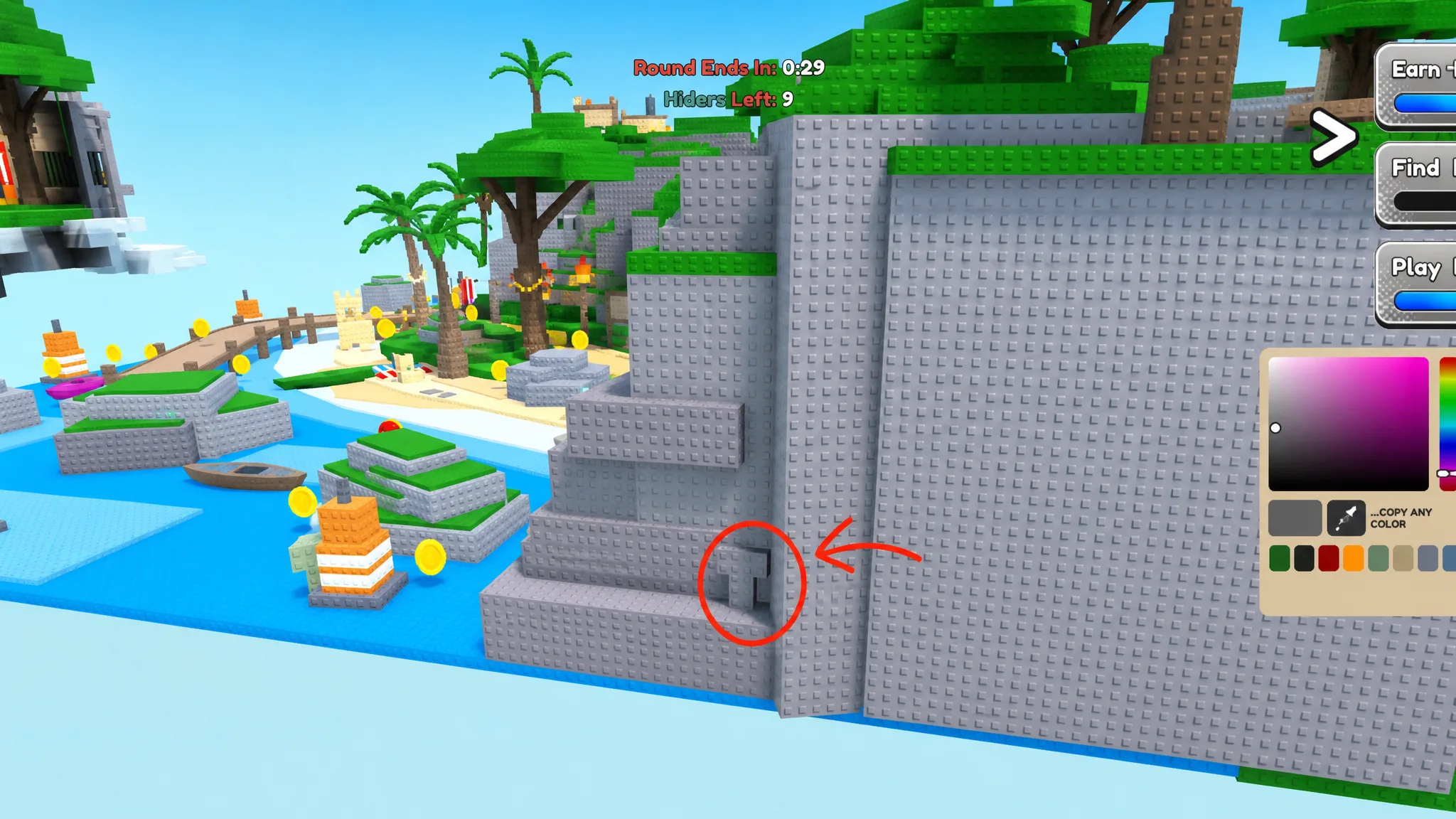 Paint and Seek Hiding Locations