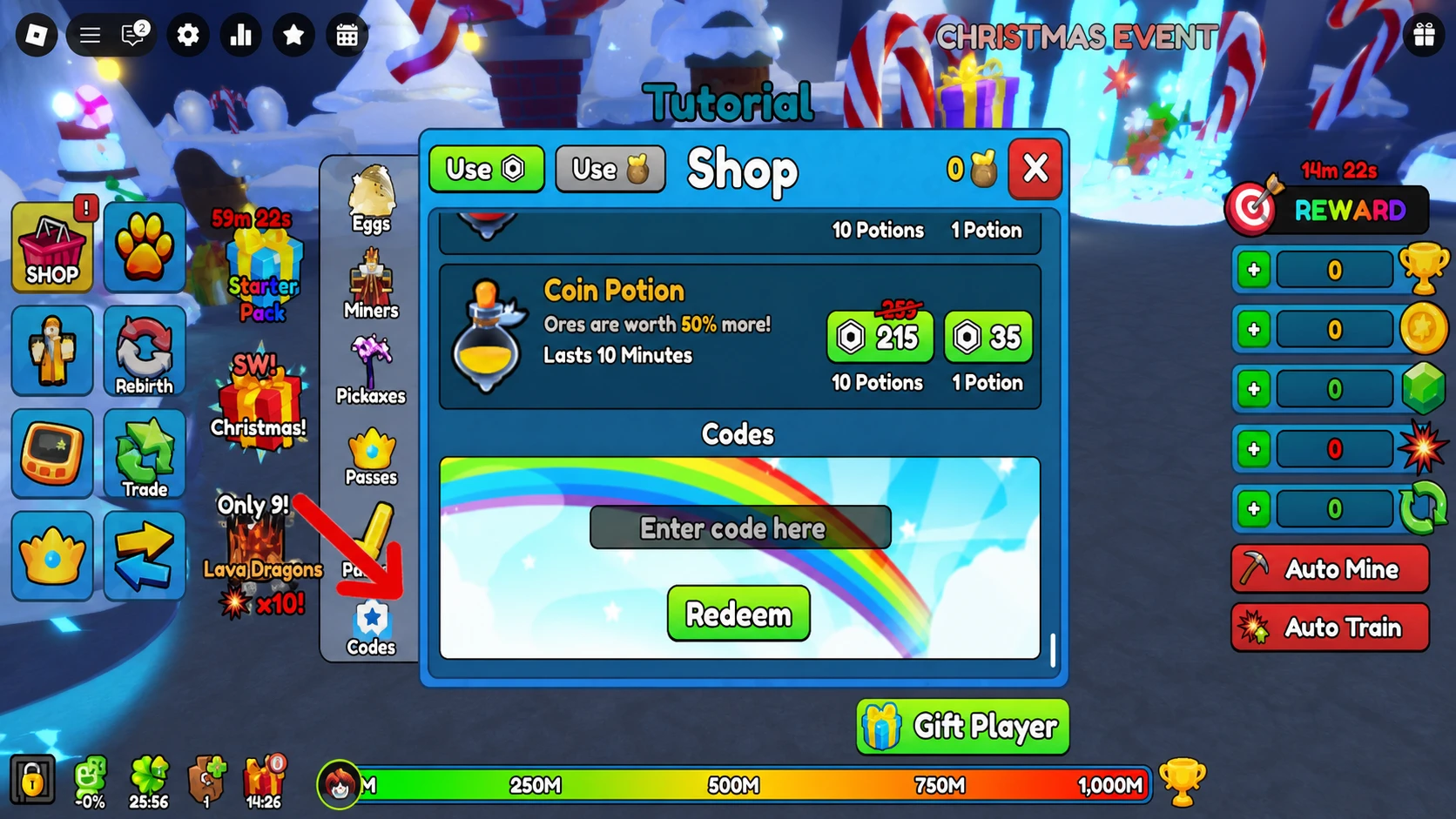 How to redeem Pickaxe Simulator codes