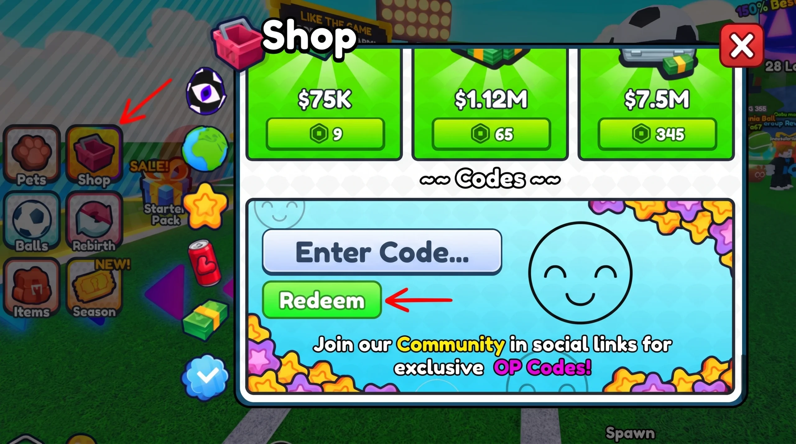 Roblox redeem soccer training codes