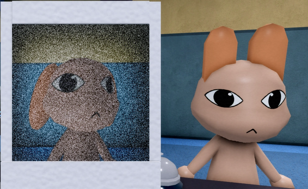 The patient photo appears distorted and noisy.