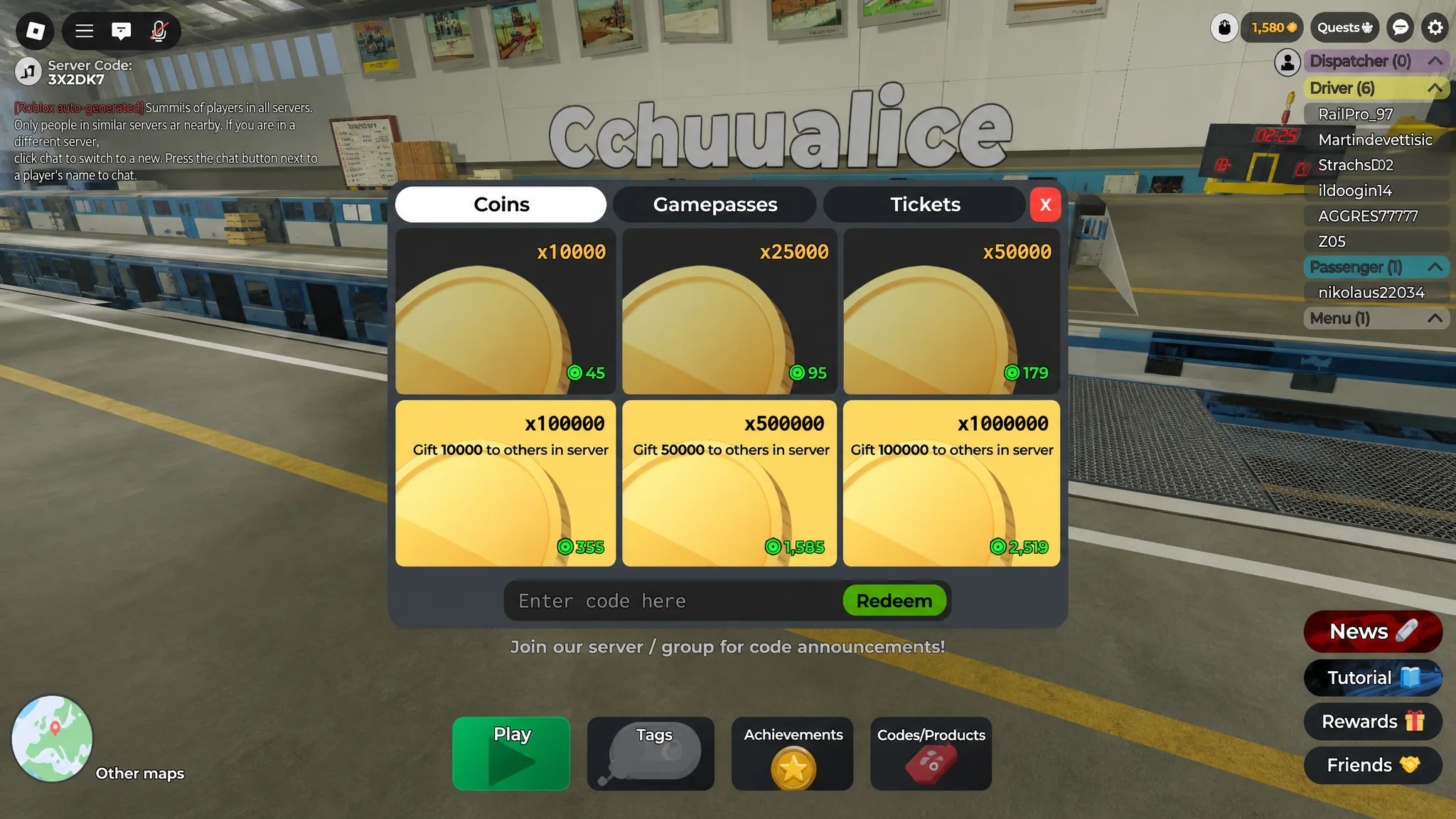 Image Showing How to Redeem Codes in Train Sim