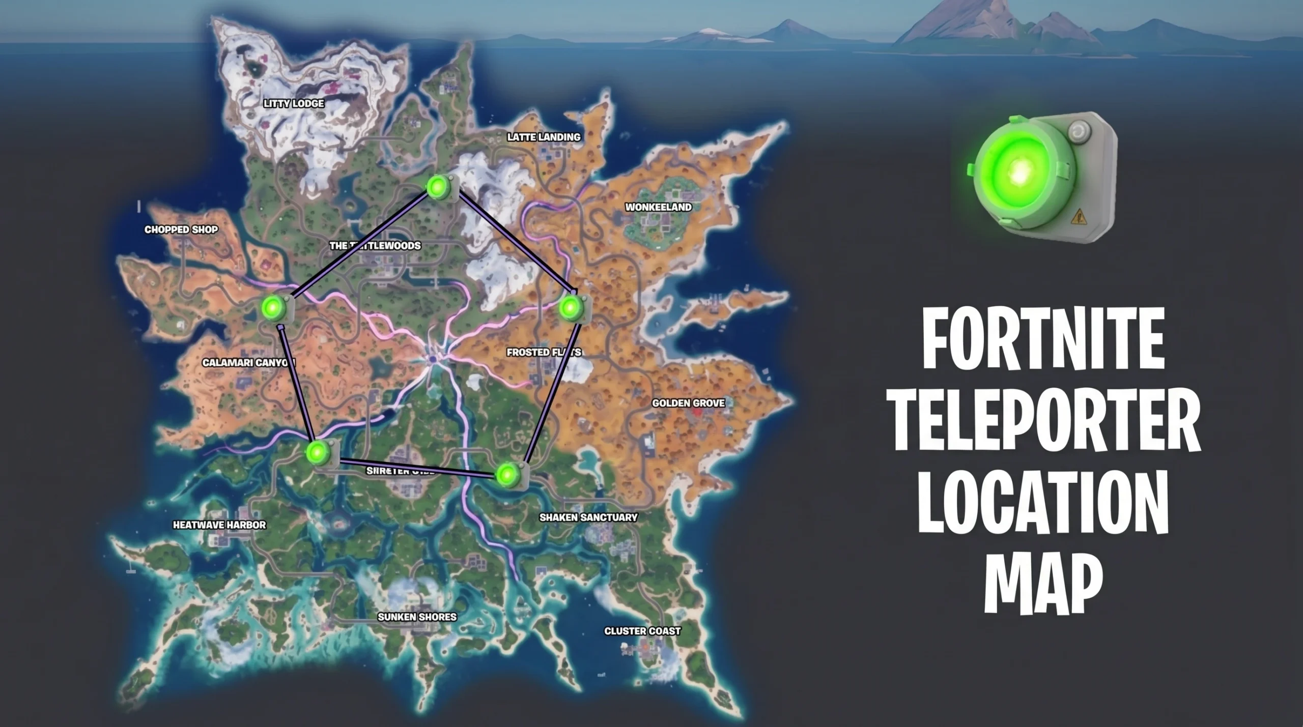 Fortnite Teleporter Locations Map