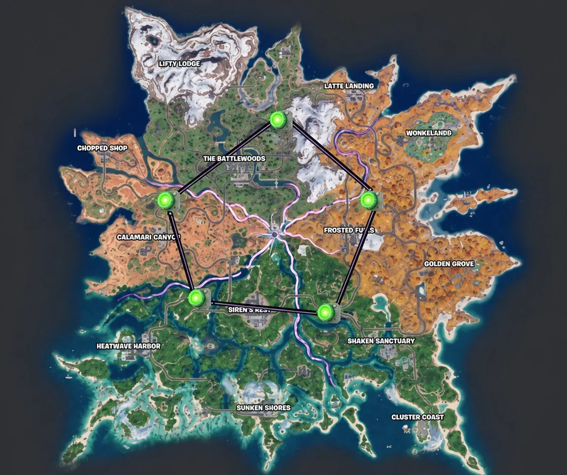 Fortnite Teleporter Locations Map