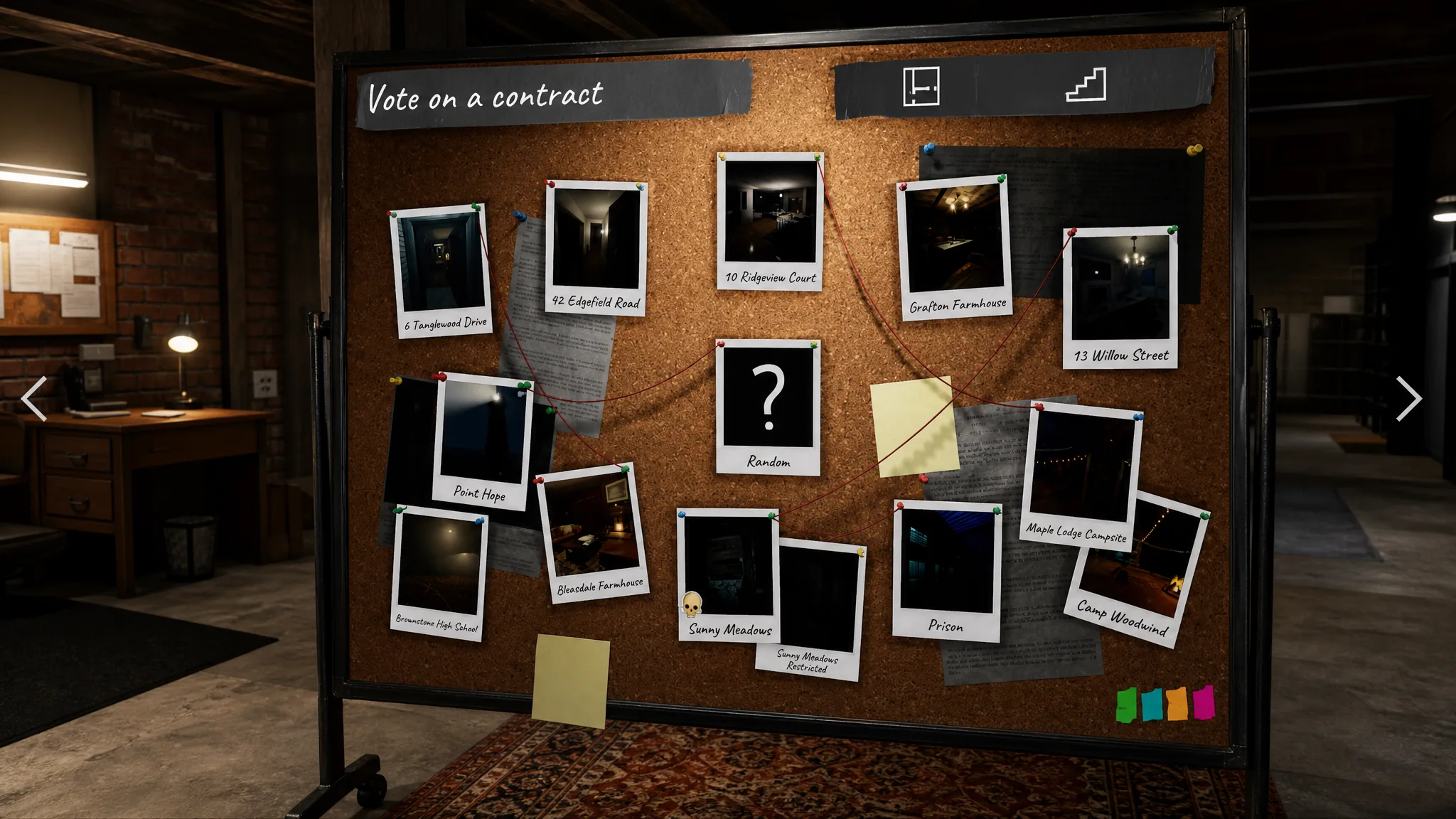 Map board in Phasmophobia