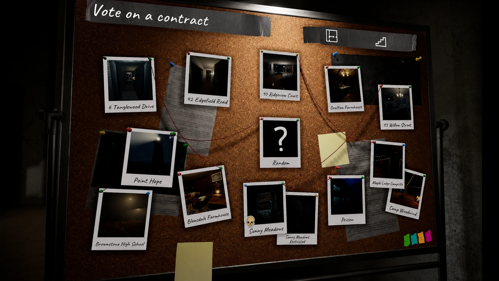 Map board in Phasmophobia