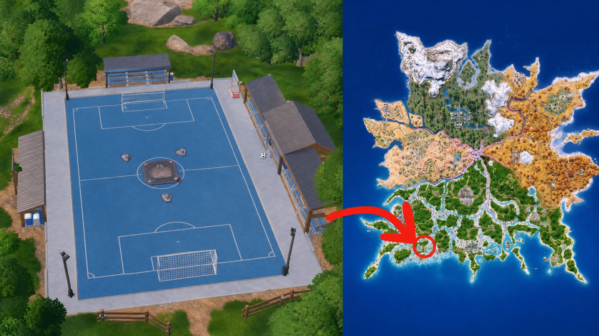 Fortnite Soccer Pitch Location