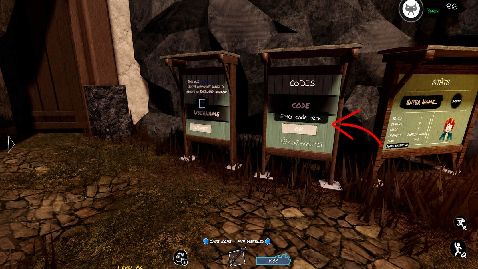 How to redeem codes in ZO ぞ Samurai Sword Fighting Simulator