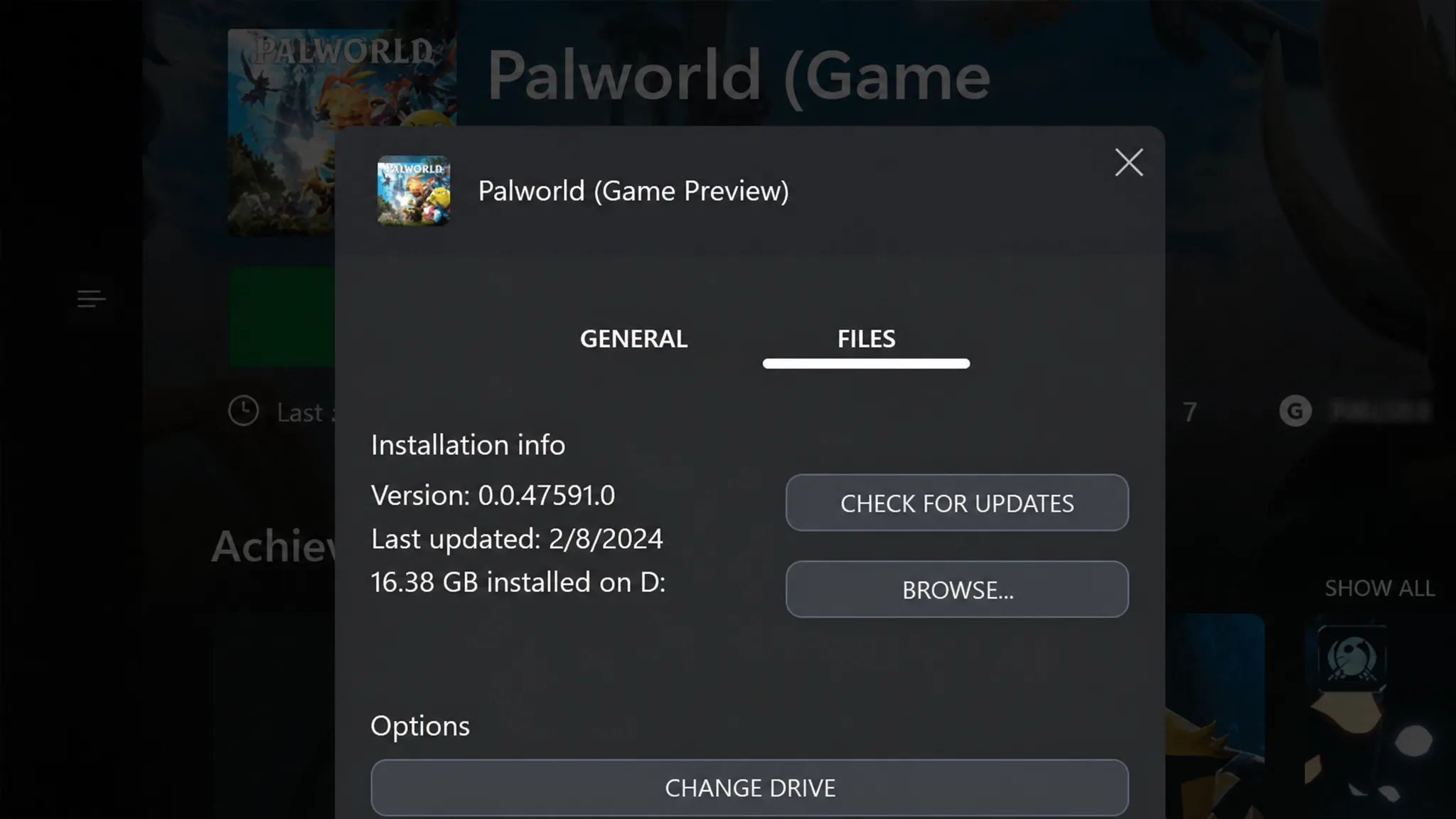 Palworld - Check Updates on Xbox Game Pass