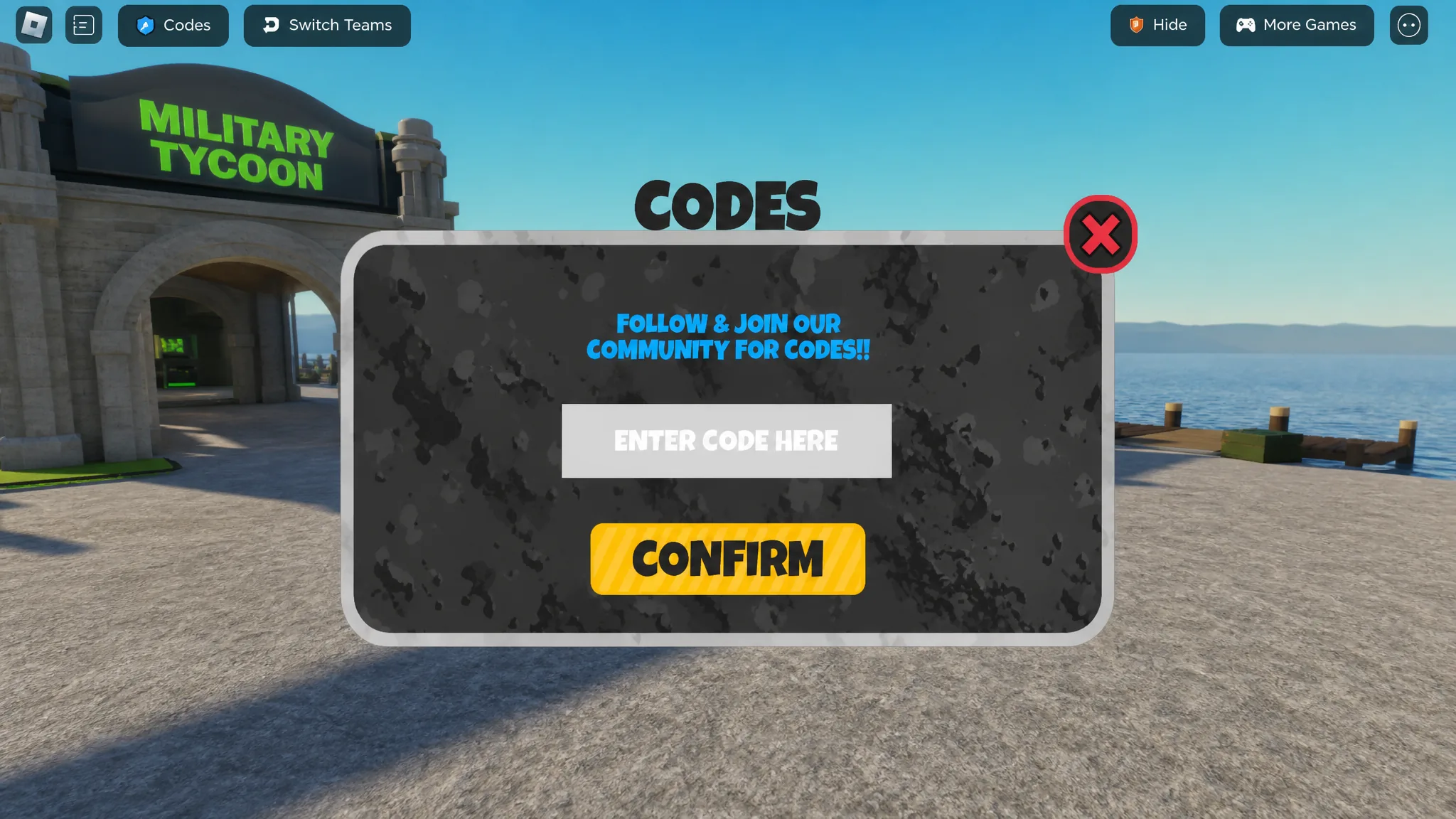 How to redeem 2 Player Military Tycoon codes