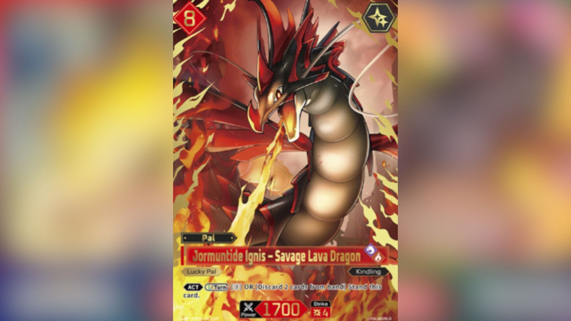 Jormuntide Ignis Savage Lava Dragon full art Palworld TCG card