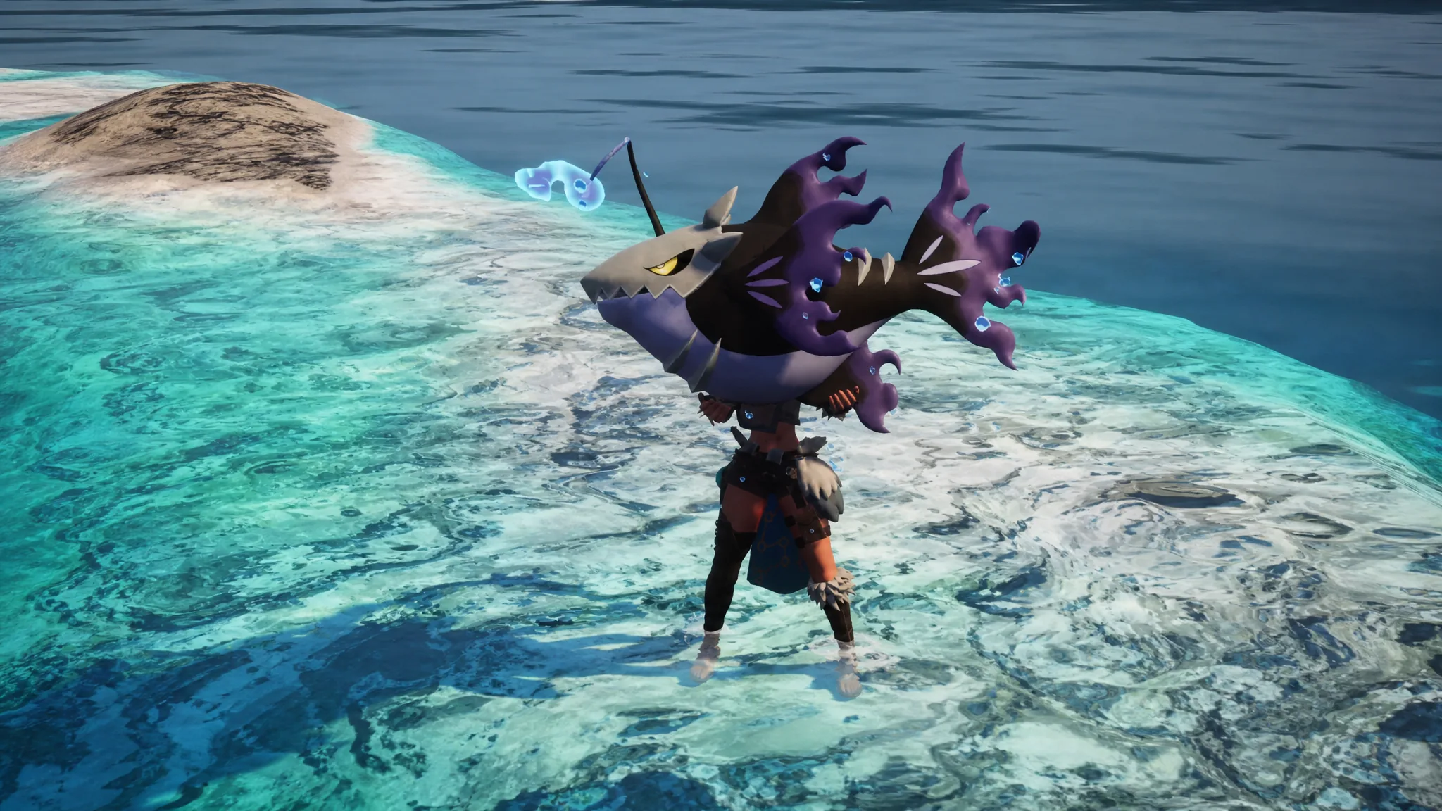 Ghangler water and dark mount in Palworld