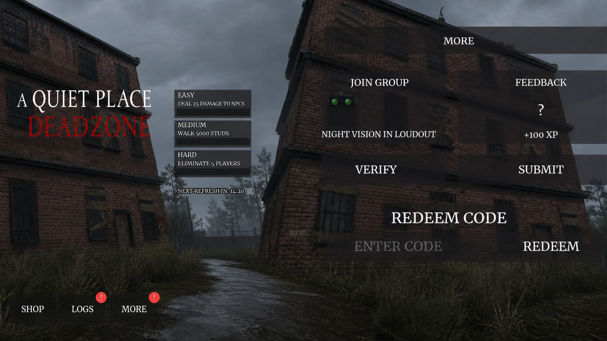 Arrow pointing to the More option and the code system
