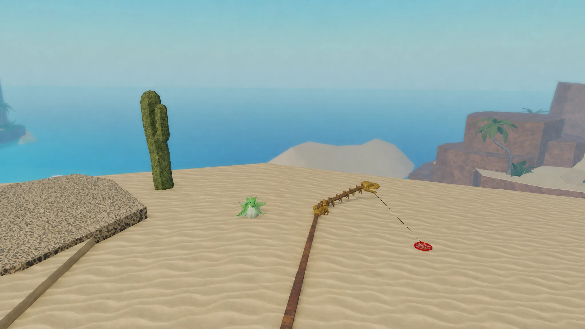 A player using the Marrow Rod in Fisch