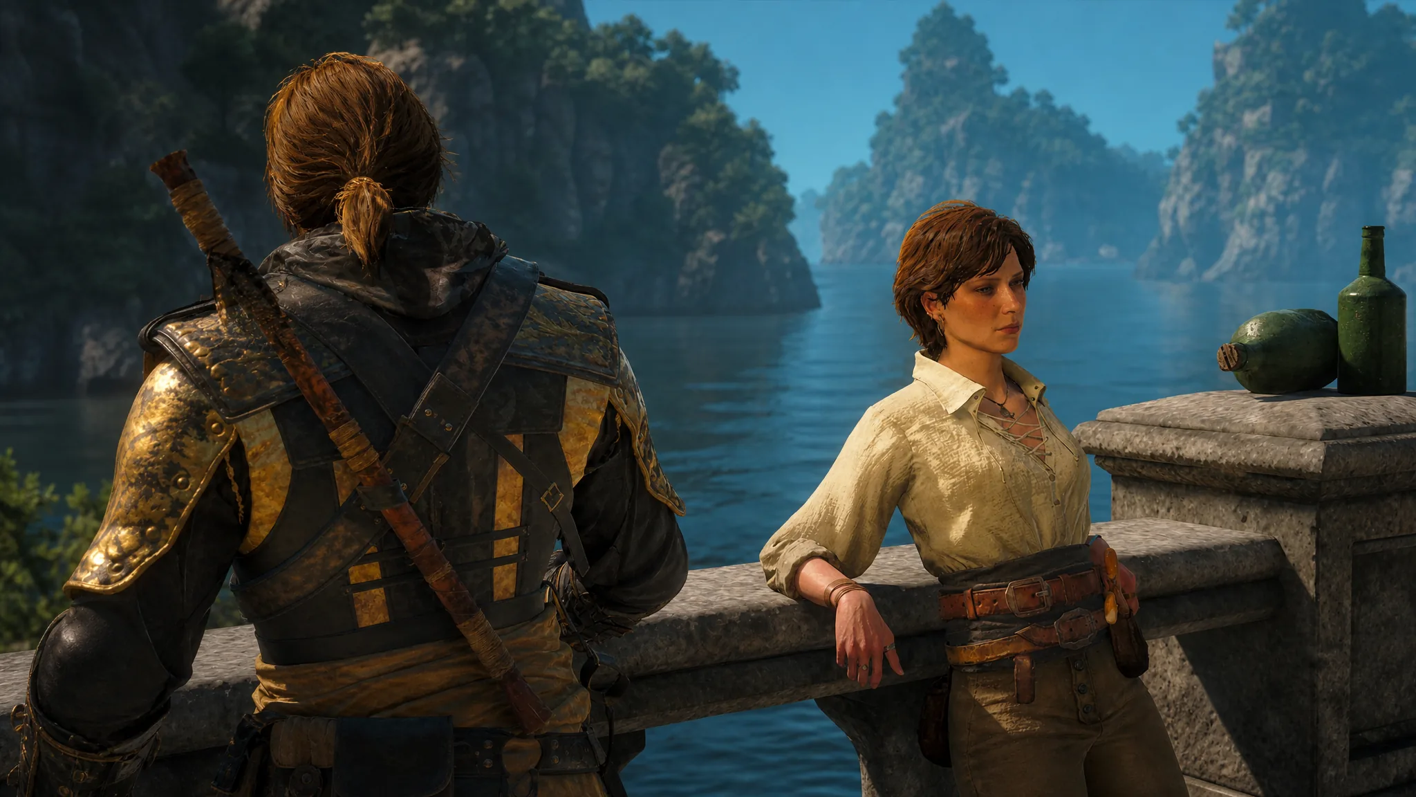 A Jackdaw officer aboard Edward Kenway's ship in Assassin's Creed Black Flag Resynced