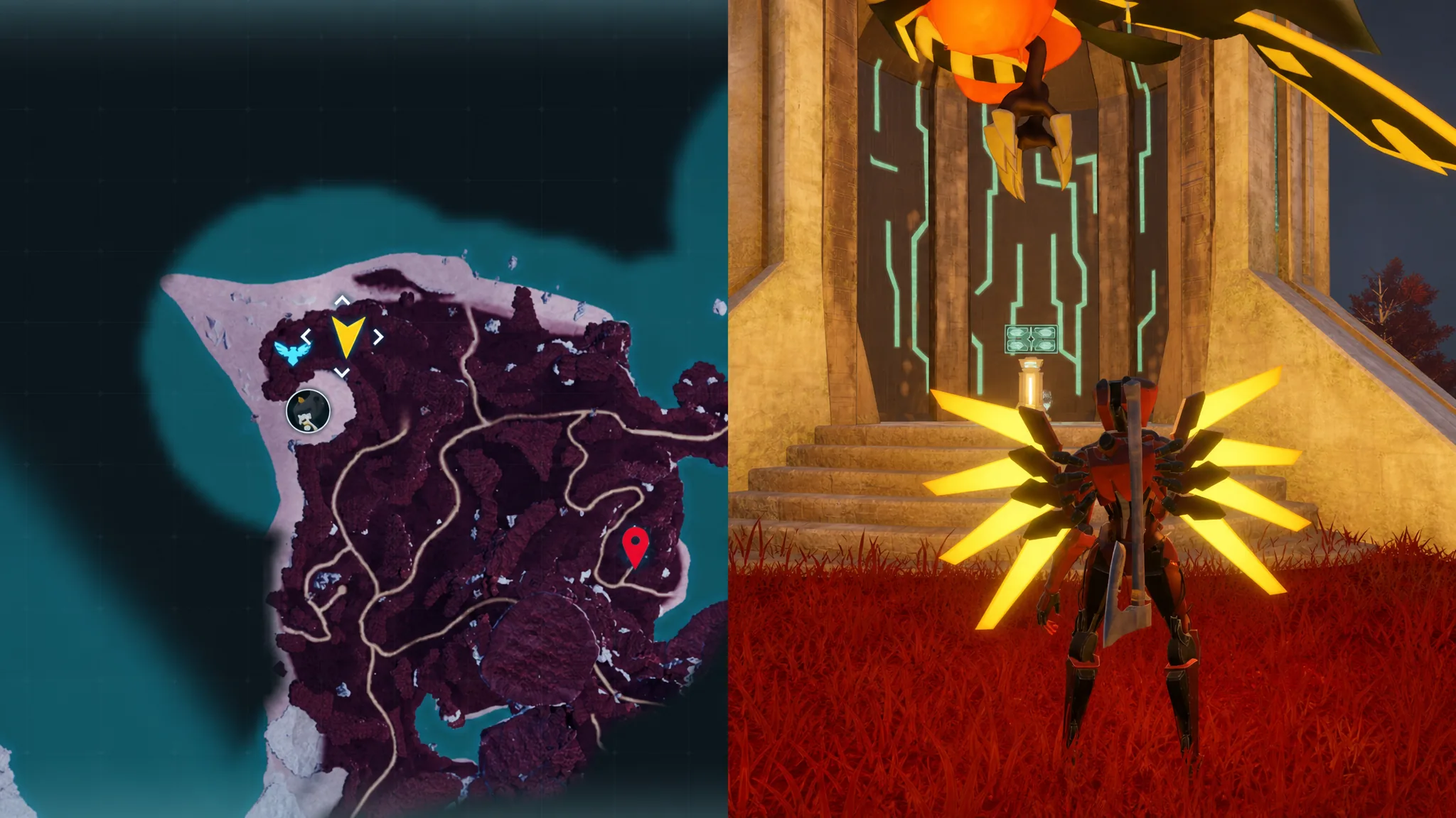 The Jetragon Talisman tower in northern Feybreak in Palworld