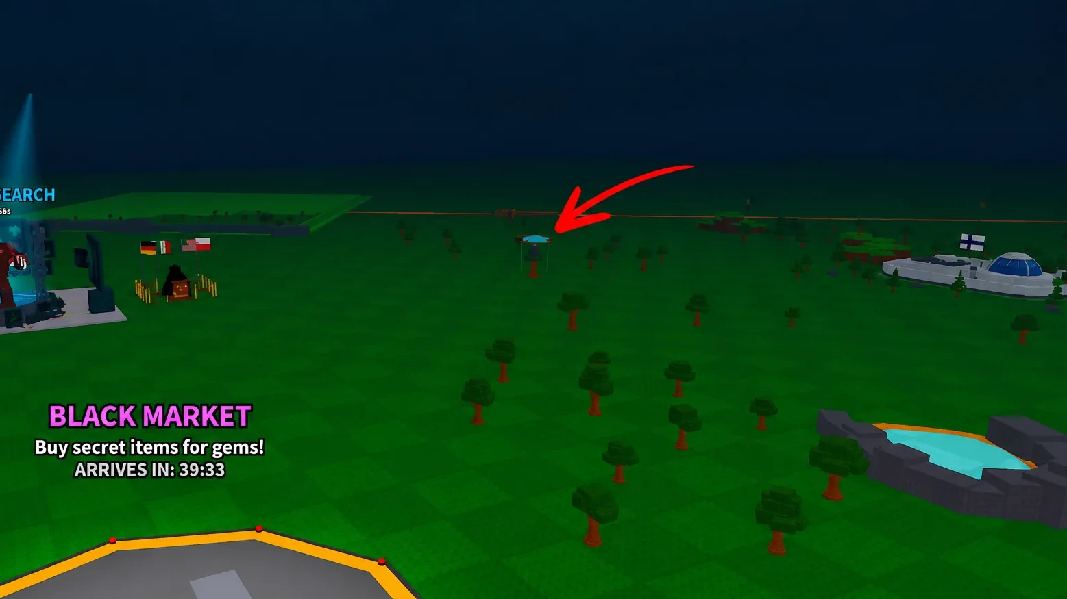 A player near the Shop area in MIni War