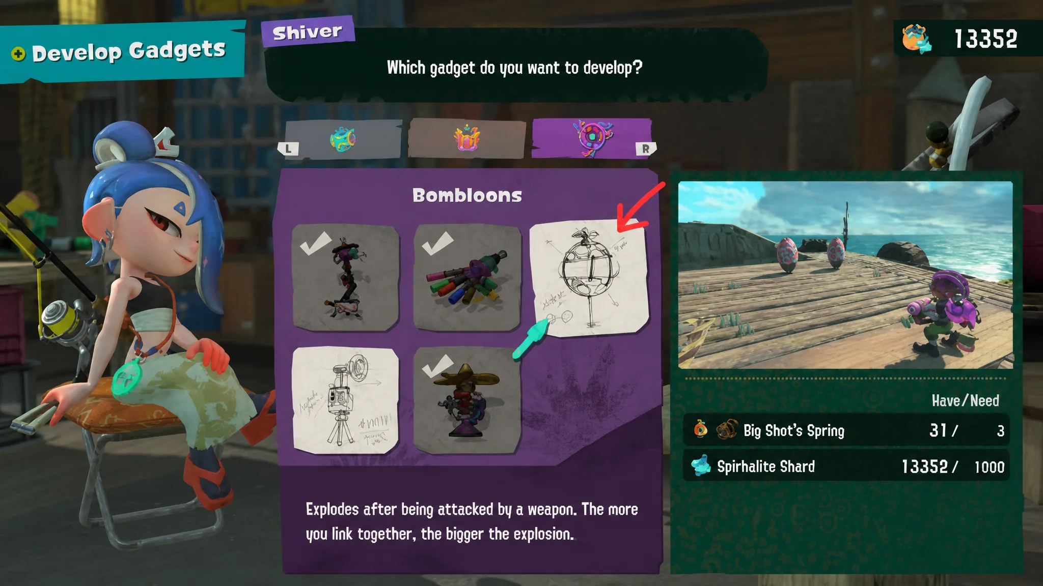 How to develop splatoon raiders gadgets in the game