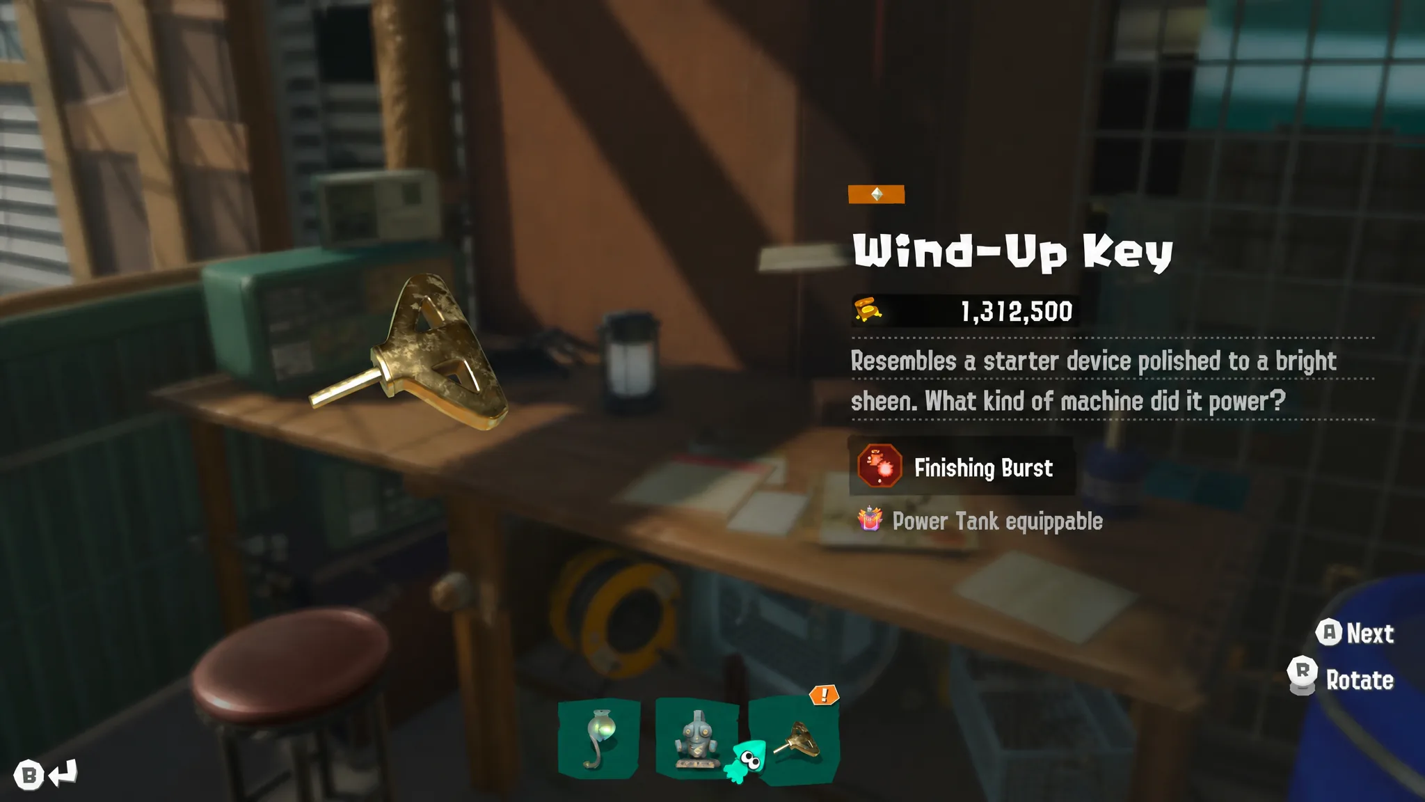 A Salmonid Relic reward shown in Splatoon Raiders