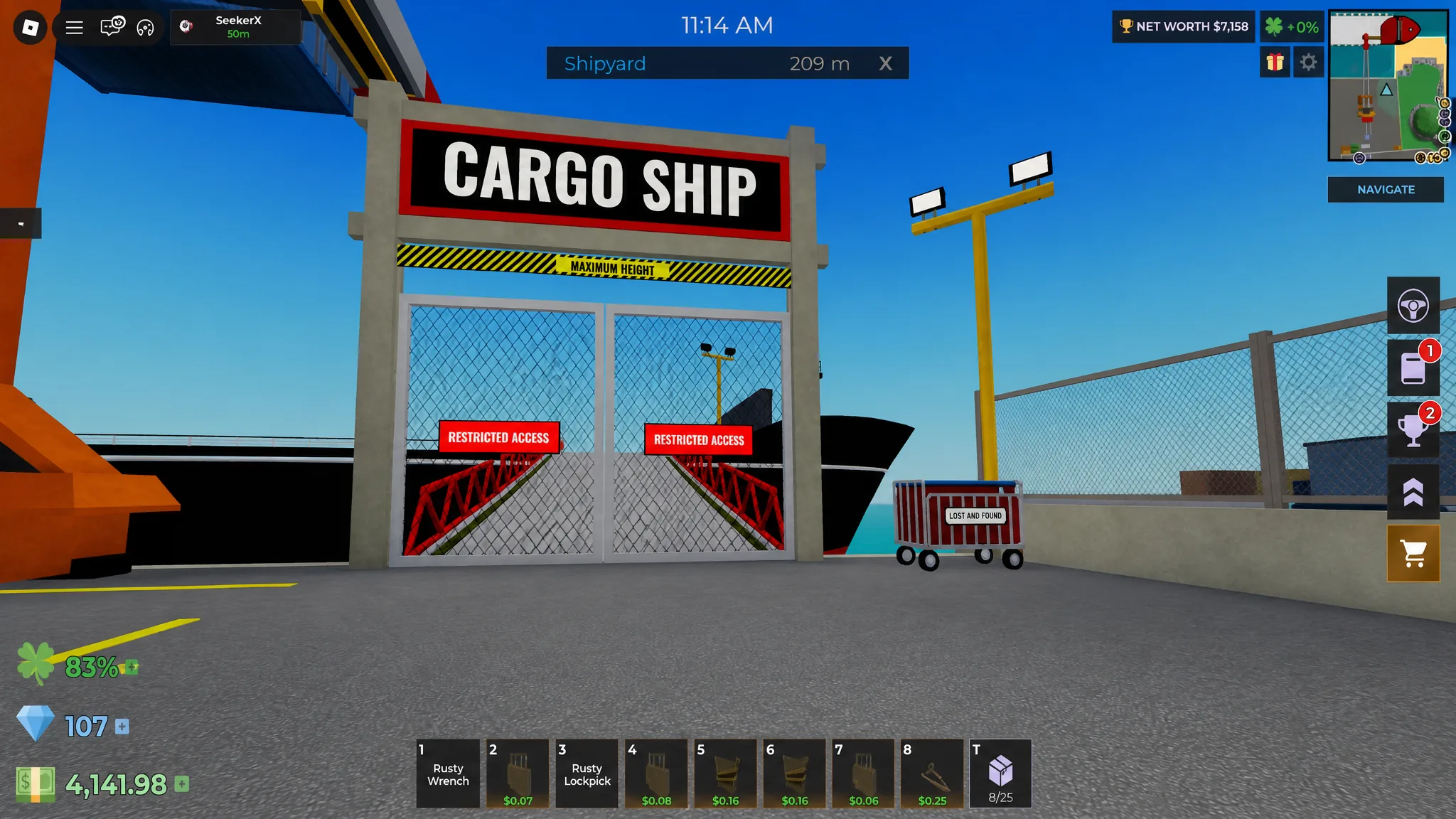 image showing the Cargo Ship Location in Storage Hunters