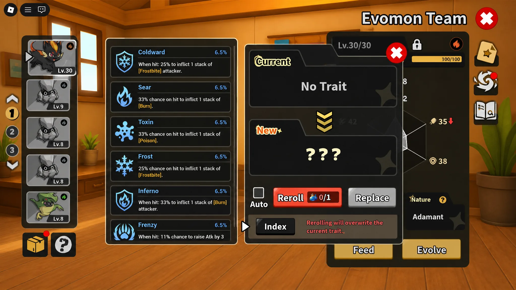 Traits in Evomon