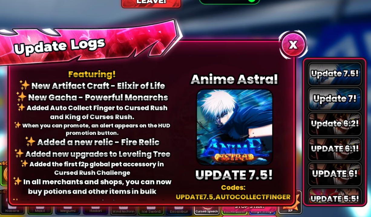 Anime Astral Simulator: Update 7.5 Codes and How to Redeem Them (Roblox)
