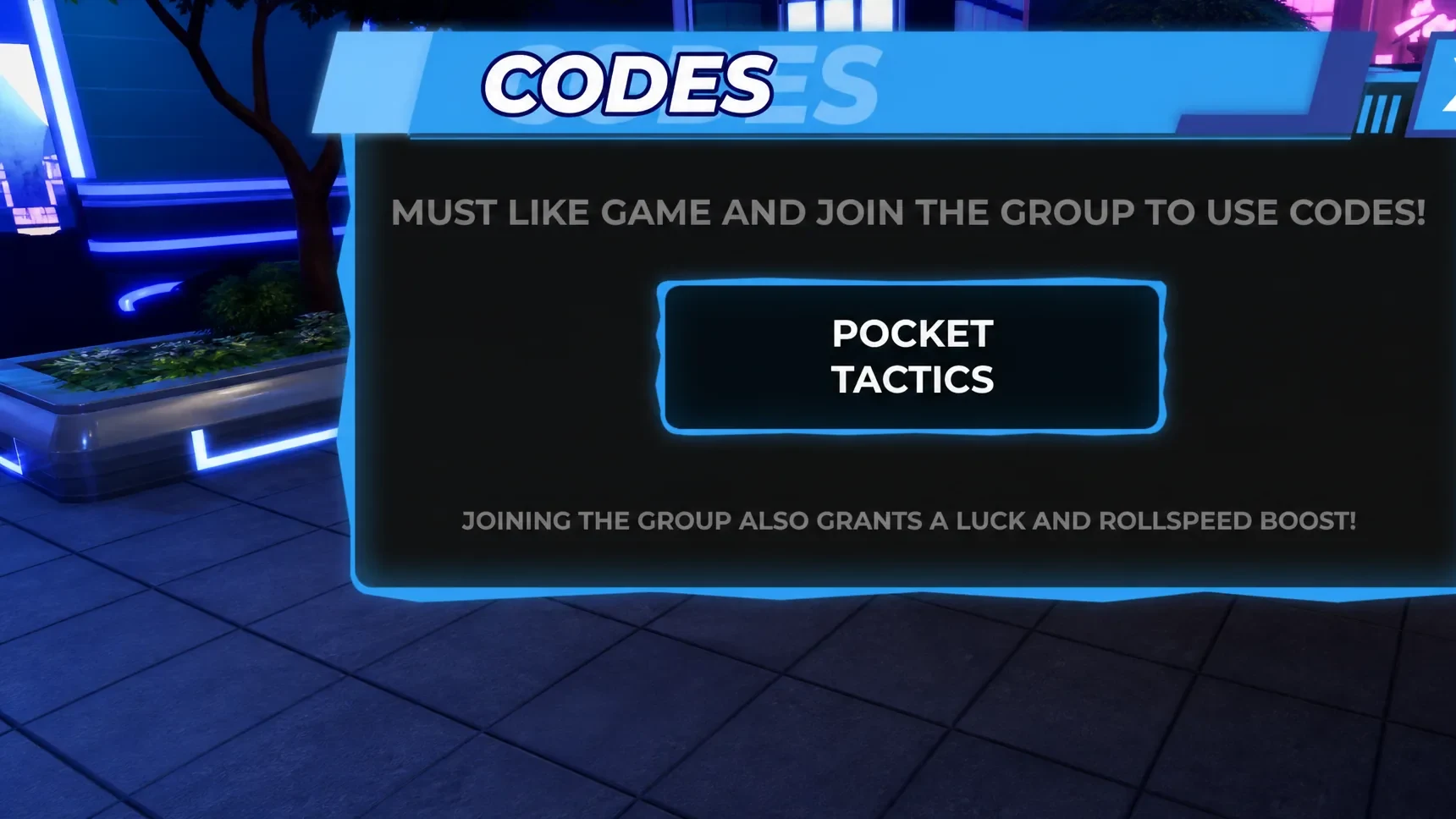 Card Chronicles codes: A screenshot of the codes box with Pocket Tactics in the slot and a PT logo in the top right corner