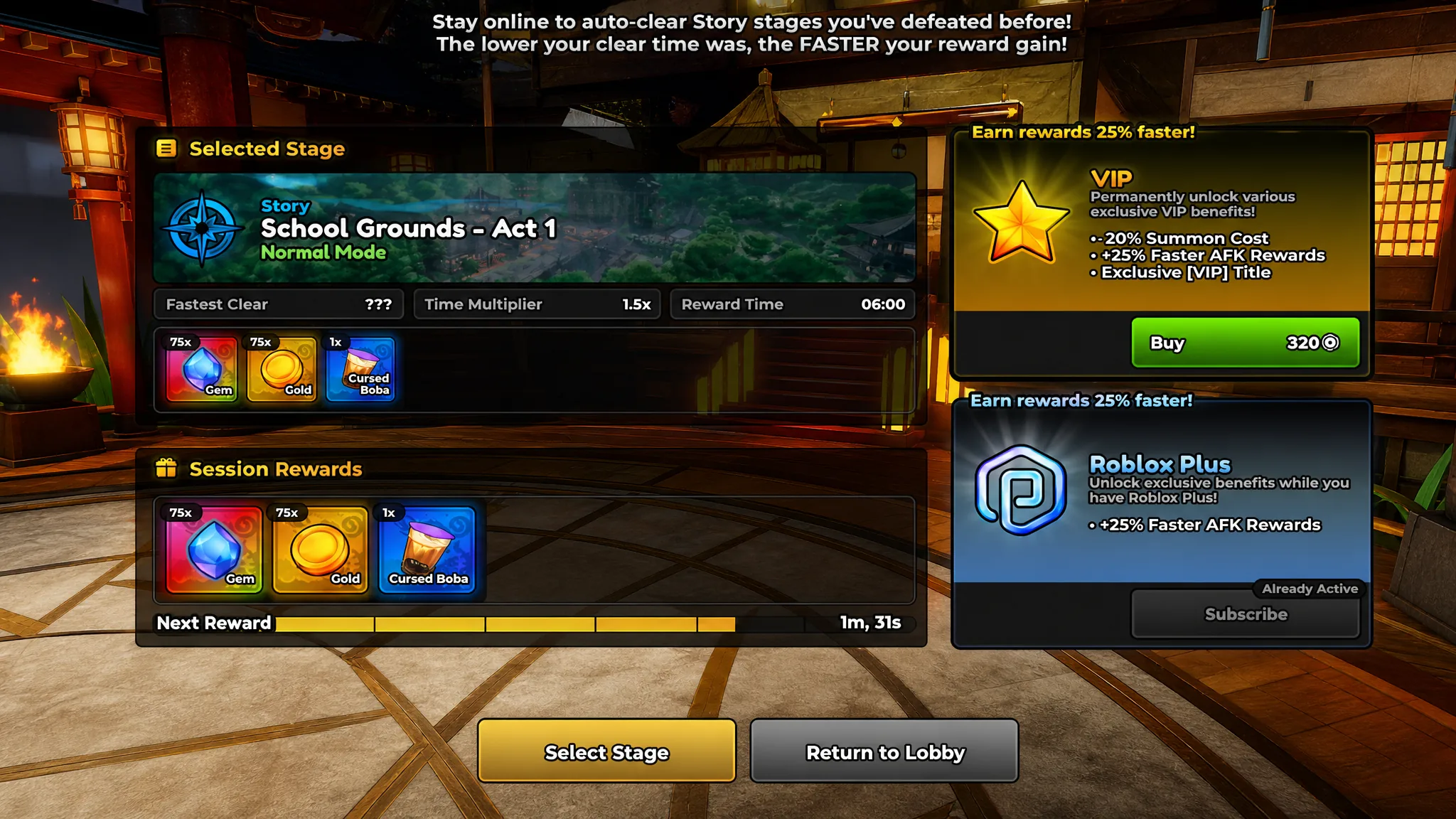 The AFK Screen in Anime Expeditions