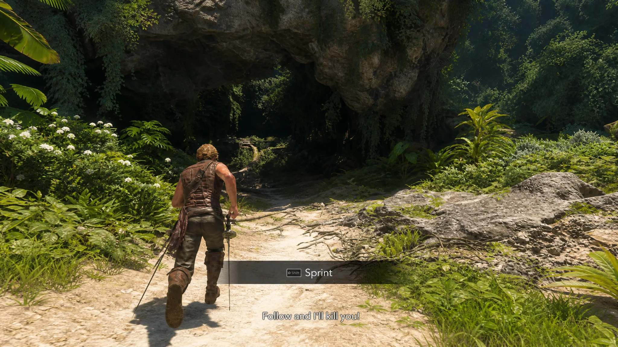 Edward Kenway crossing swords with Duncan Walpole