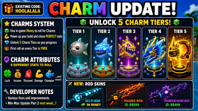 Artwork for the ⭐ CHARM UPDATE event in BE A FISH BAIT! UPD CHARM