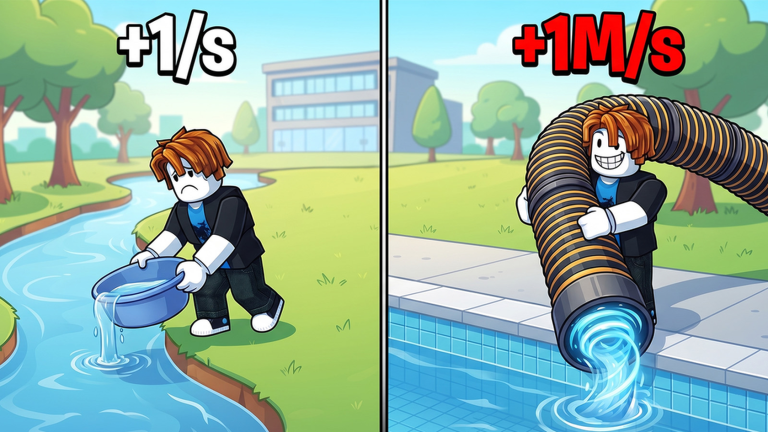 Cover artwork for +1 Drain Water Per Click on Roblox