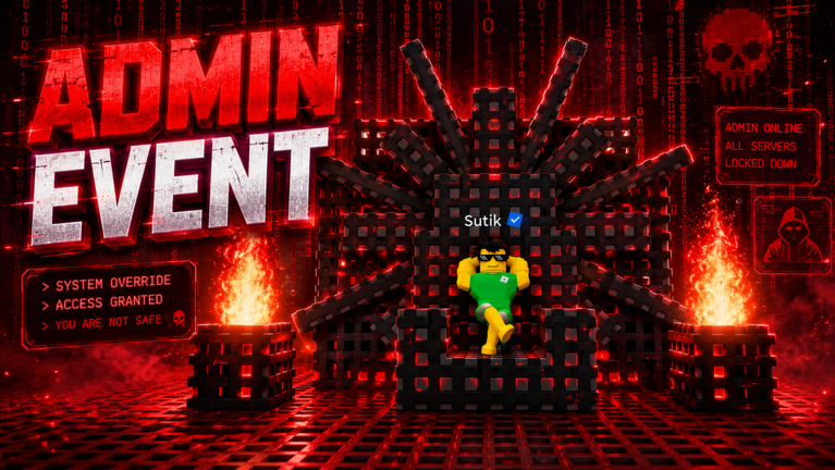 Artwork for the ADMIN ABUSE! event in Build a Base and Steal