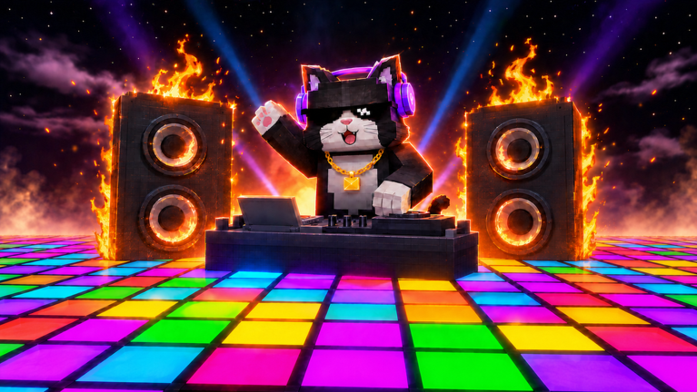 Artwork for the DJ CAT + ADMIN ABUSE event in +1 Backflip Keyboard Escape