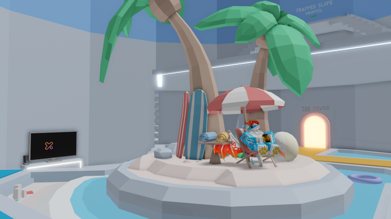 Artwork for the 🐠️ Seaside Summer 🐚️ event in Tower of Hell
