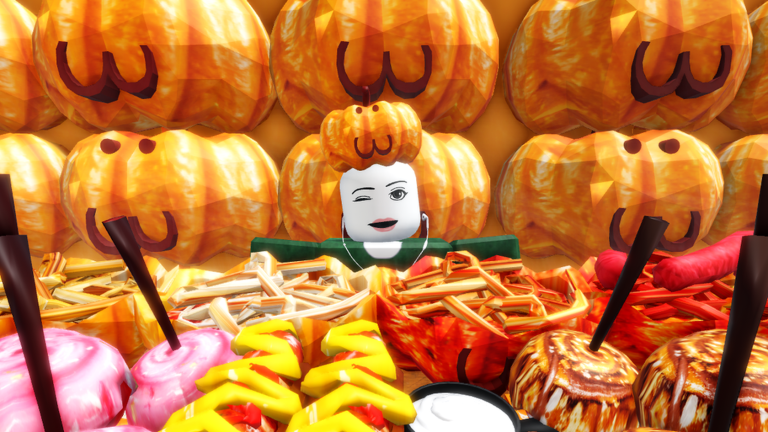 Artwork for the Spaghetti & Candy Apples event in Mukbang Game