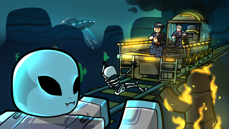 Artwork for the Yeat x Dead Rails event in Dead Rails