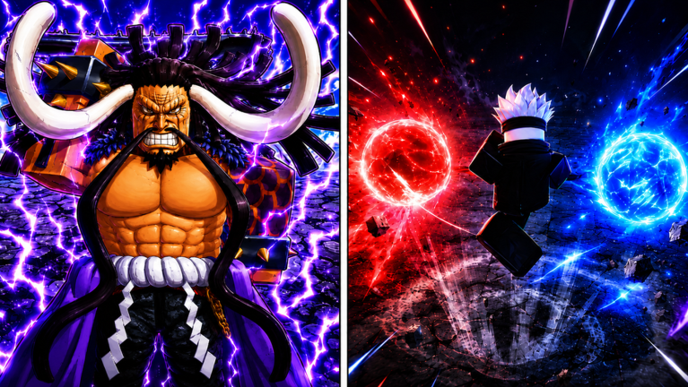 Artwork for the KAIDO + GOJO REWORK event in Anime Ability Arena
