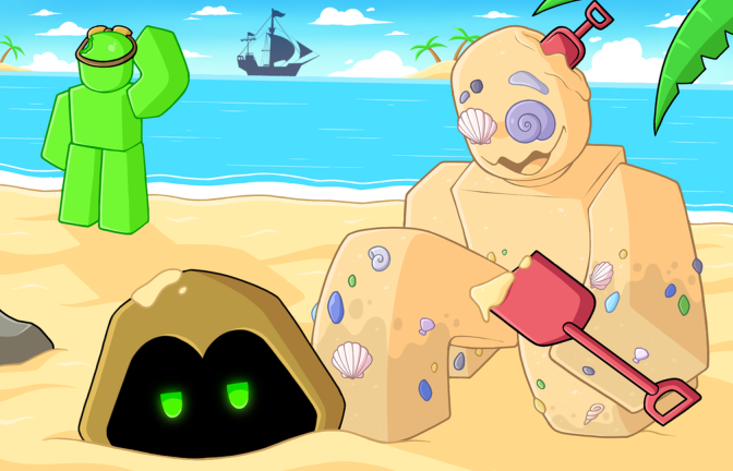 Artwork for the Sand Update! event in Slap Battles