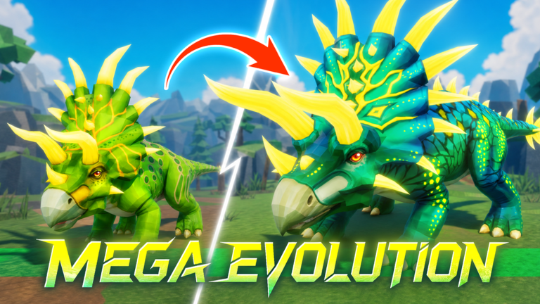 Artwork for the MEGA EVO UPDATE event in Dino Hunters
