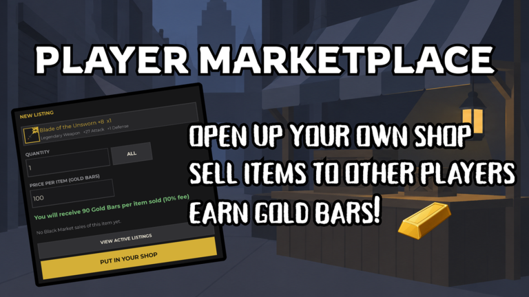 Artwork for the PLAYER MARKETPLACE event in Idle Mafia Game