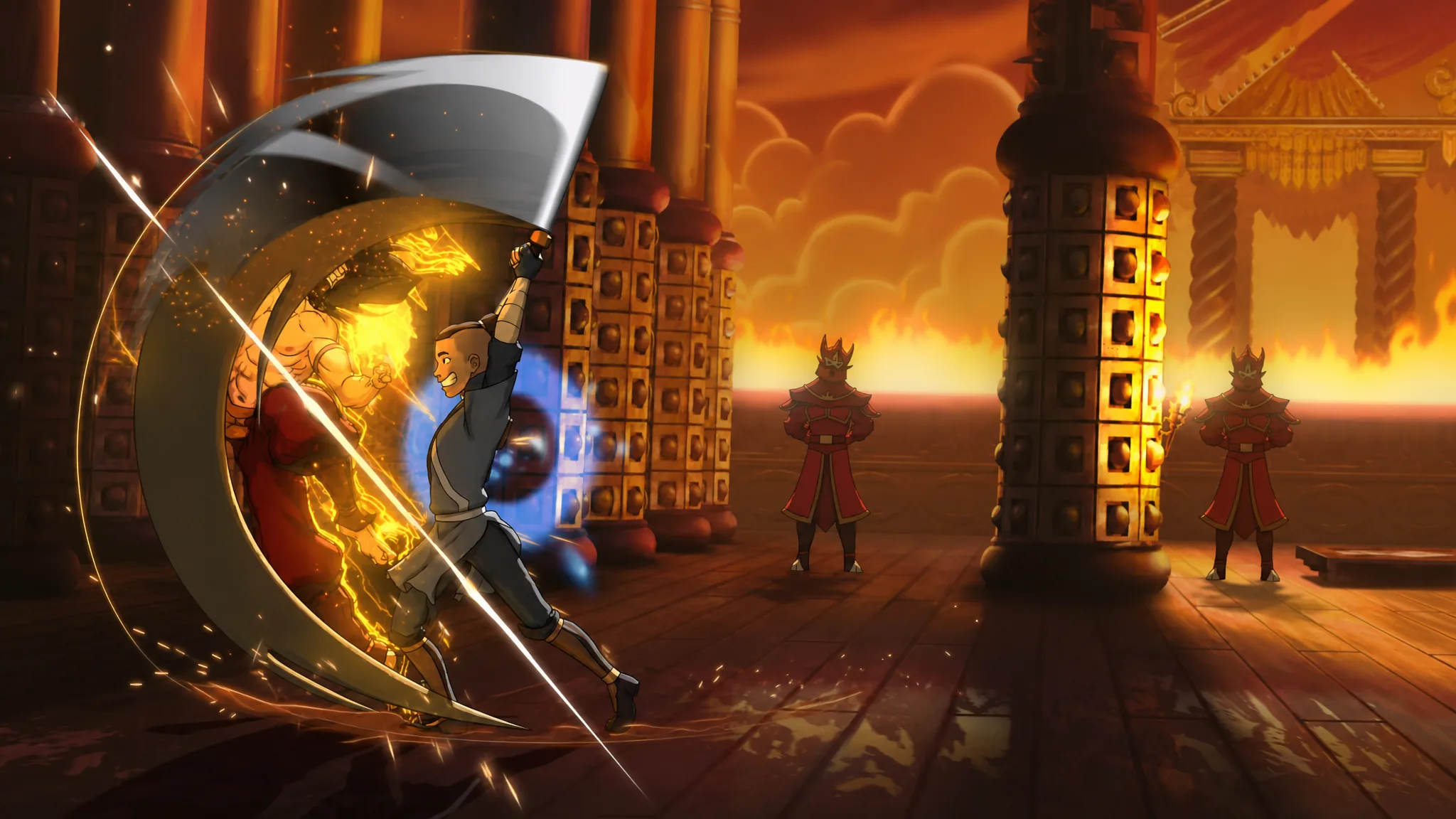 Zaheer sets up with his Red Lotus allies in Avatar Legends: The Fighting Game