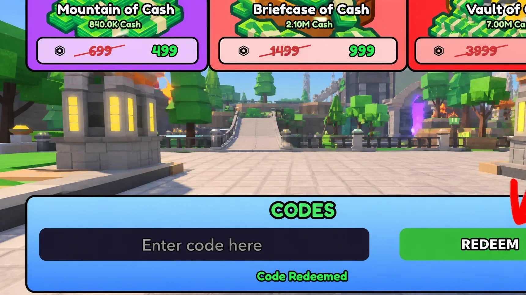 How to redeem Ball Game codes step two